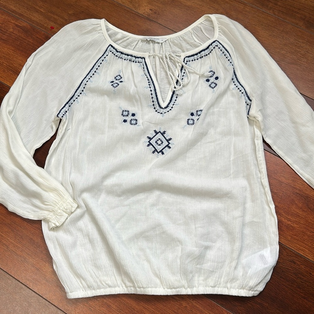 Embroidered White Blouse